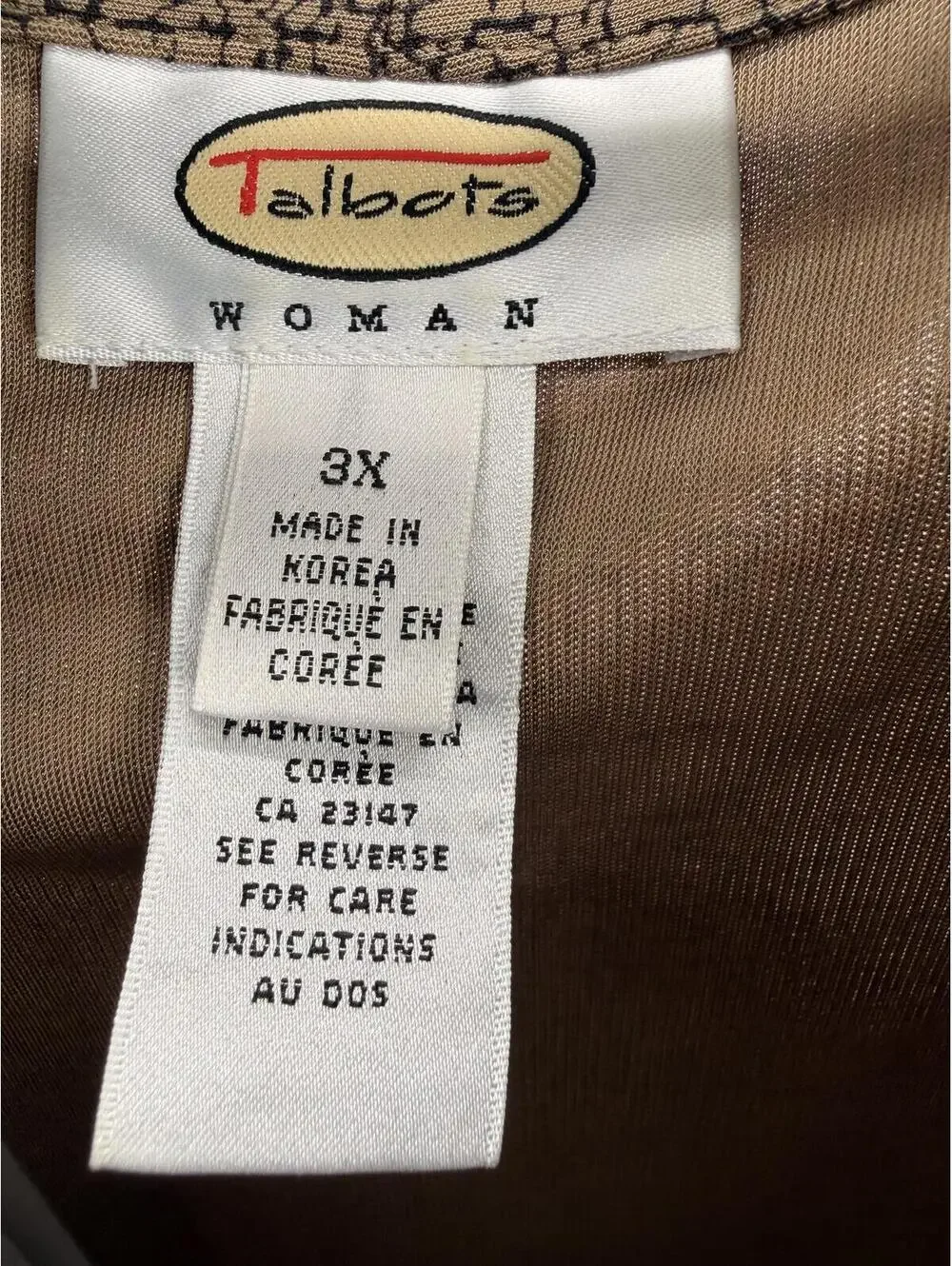 Talbots Woman 3X Brown Stretch Pants Set Relaxed Fit Casual